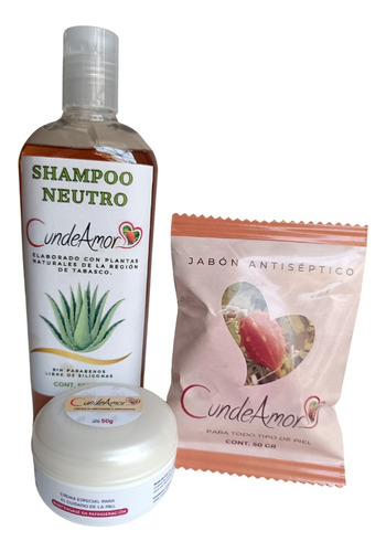 Paquete Jabón, Shampoo Y Crema Cundeamor