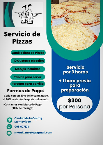Servicio De Canilla Libre De Pizzas! / 10 Gustos A Elección!