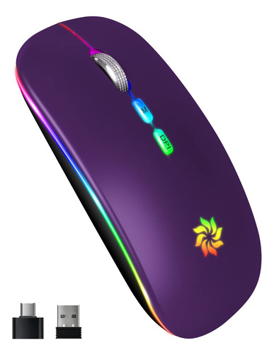 Wireless Mouse Kbcase Led Slim Silent 2.4g Rechargeable