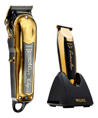 Conjunto Wahl Clipper + Trimmer Cordless Professional Gold Cs