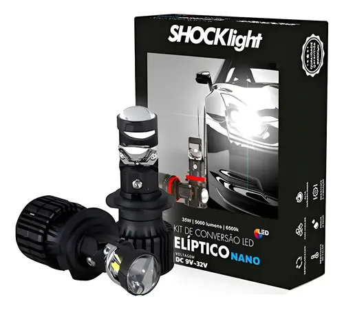 Farol Led Lâmpada Nano Projetor Canhão H4 H7 H8 H11 Hb3 Hb4 H7 Preto Branco-frio