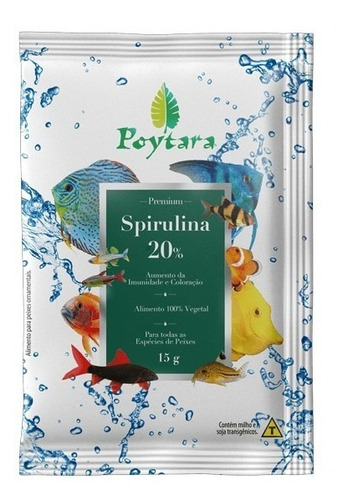 Ração Para Peixes Sache Poytara Spirulina 20% 15g