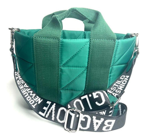 Bolsa Feminina Tote Alça Transversal Regulável Moda Casual Cor Verde