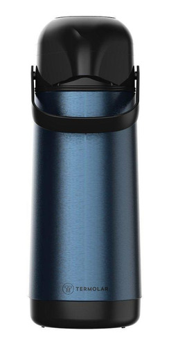 Garrafa Térmica Pressão 1l Inox Azul Royal Lumina Termolar