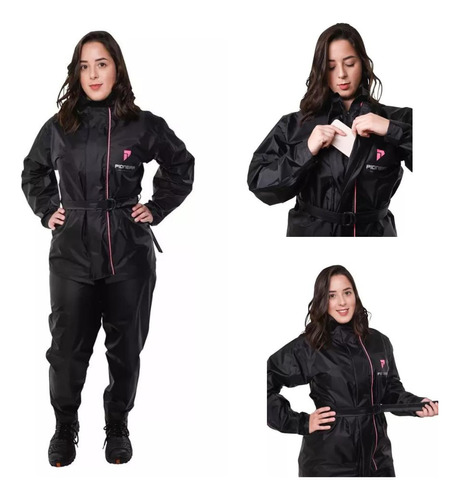 Capa Chuva Para Motoqueira Motociclista Impermeável Feminina