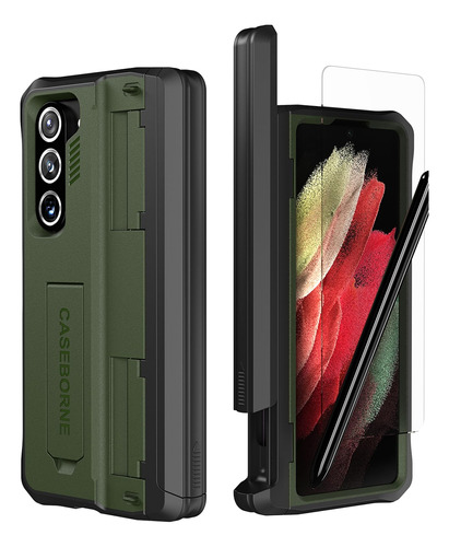 Funda Para Samsung Galaxy Z Fold 5 Case Con Bisagra Verde