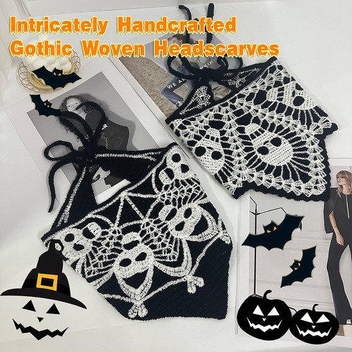 Pañuelo De Crochet Para Mujer, Diadema Con Telaraña