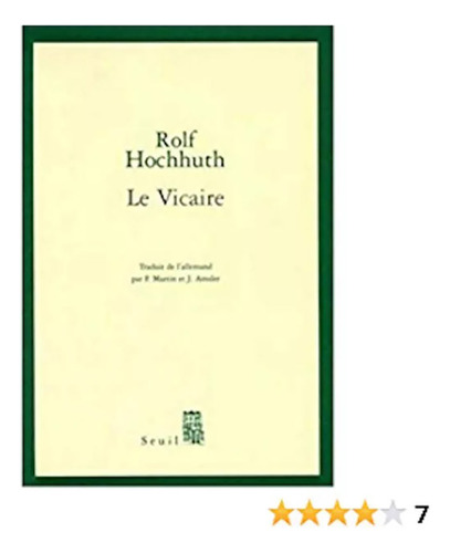Le Vicaire | Rolf Hochhuth | Seuil #m