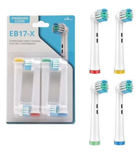 Pack 4 Cabezales Repuesto Cepillo Compatible Con Oralb Braun