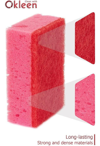 Esponjas Exfoliantes Multiusos Okleen Pink. Fabricado En Eur