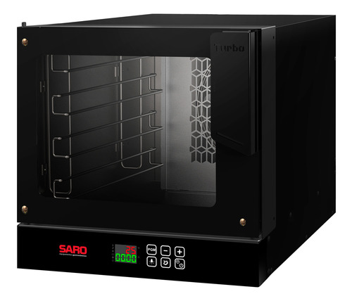 Forno De Bancada Digital Turbo Elétrico Com 4 Esteiras Preto