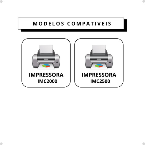 Kit Cartuchos Intercopy Toner Compatível Ricoh Imc2500 2000 Bk, C, Y, M