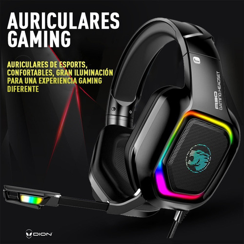 Imagen 4 de 6 de Audífonos Gamer Con Micrófono Y Luz Led Dion A30 Pro Gaming