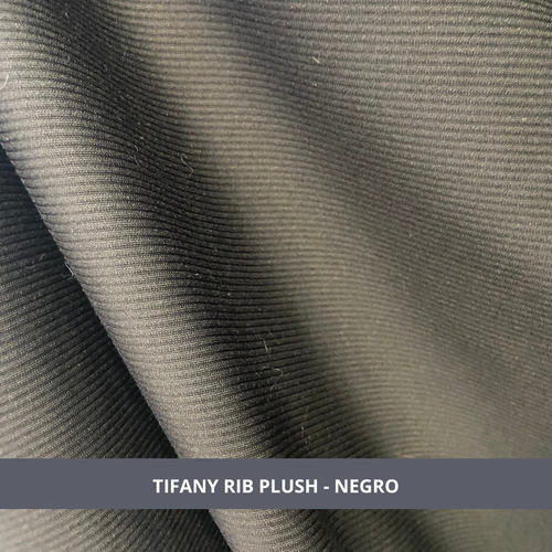 Tela Tifanny Rib Plush Negro Lisa