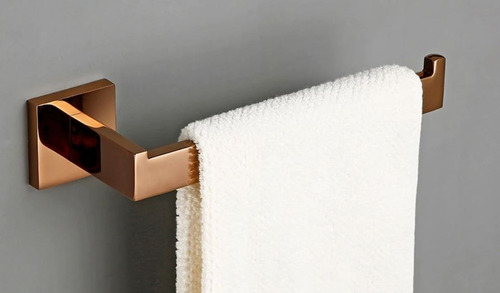 Imagem 2 de 10 de Kit Banheiro Rose Gold 4 Peças Inox 304 Cobre Papeleira