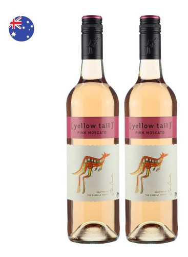 Kit 2 Vinhos Yellow Tail Pink Moscato Rosé Austrália 750ml