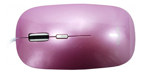 Mouse Óptico Slim Lente Dupla Rosa C/ Branco - Usb