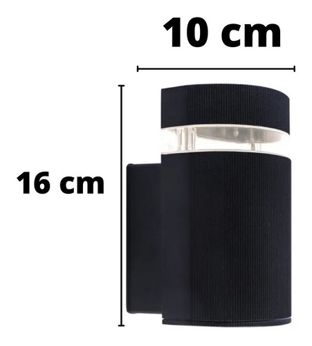 Imagen 2 de 5 de Lampara Aplique Exterior Unidireccional Negro Exterior Led