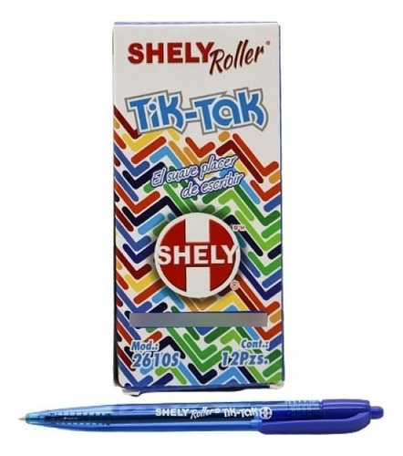 Rollerball Shely 2610s Azul Color Azul Trazo Medio En Caja - Pack De 1212 Unidades