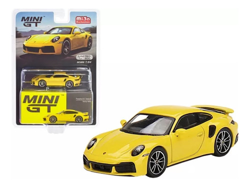 Mini Gt 1:64 Porsche 911 Turbo S Amarillo Deportivo 