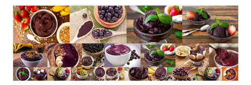 Adesivo Açaí Tropical Fruta Comida Suco Painel Cozinha T01