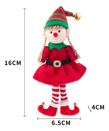 Lindo Muñeco Elfo De Navidad Colgante De Árbol De Navidad