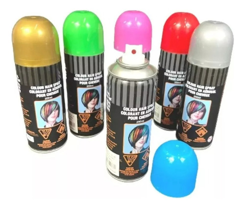 Pinturas En Spray Para Pelo, Colores Lavable  X6 Unidades