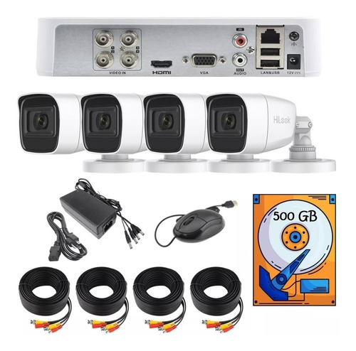 Kit Video Vigilancia 4 Cámaras 1080 Audio Integrado 500gb