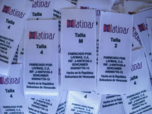 Etiquetas Personalizada Para Ropa En Raso Gros Y Elásticas