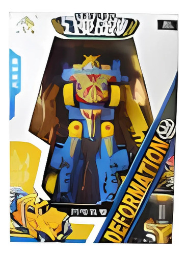 Robot De Juguete Tipo Transformers Calidad Top Economico Robot Azul Con Amarillo