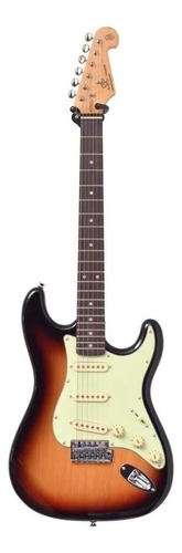 Guitarra elétrica SX Vintage Series SST62+ de  tília 3-tone sunburst brilhante com diapasão de pau-rosa