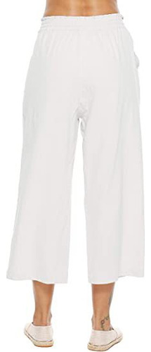 Pantalón Verano Algodón Lino Elástico Cintura Larga Pierna