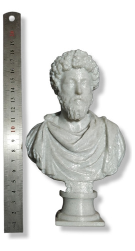 Imagen 6 de 10 de Figura Busto Emperador Marco Aurelio 3d Pintado Marmol