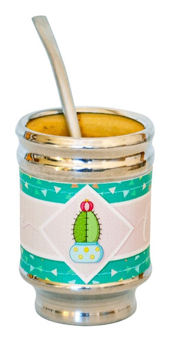 Mate Acero Inoxidable Mates De Madera Bombilla Love Cactus