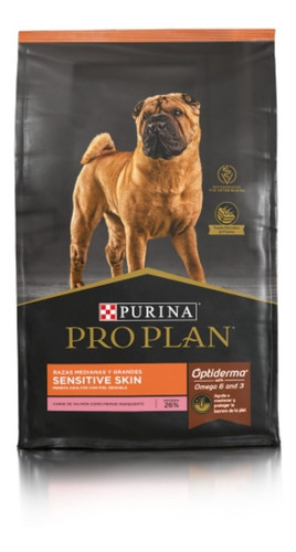 Pro Plan Sensitive Skin Salmón Optiderma Raza Mediana 15 Kg