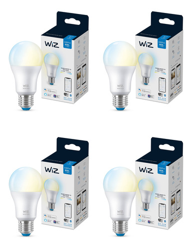 Set 4 Amp Smart Led Wiz Cálido/frio E27 Wi-fi Google Alexa