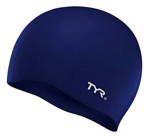 Gorro Natacion Tyr Silicona Resistente Cloro Hipoalergenico Color Azul Marino Diseño De La Tela Liso Tamaño Adulto