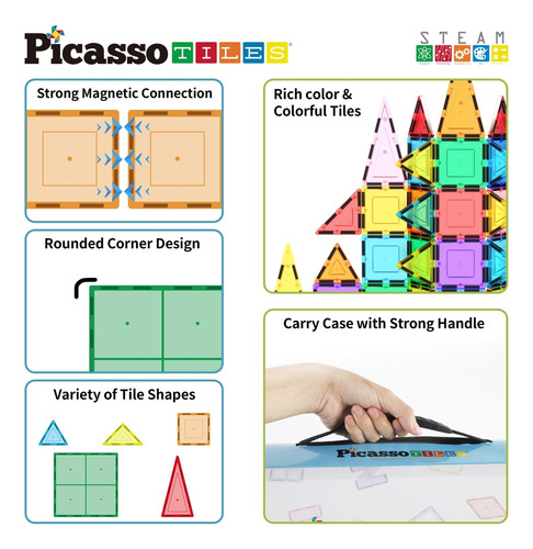Juego De Bloques Magnéticos Picassotiles 101 Piezas +
