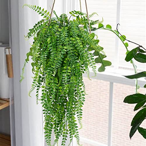 Plantas Colgantes Artificiales De Helecho 2 Unid 80 Cm Largo