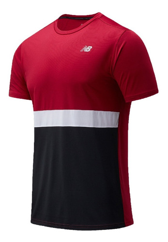 Remera New Balance Running Mc Accelo Rojo-azul Cli