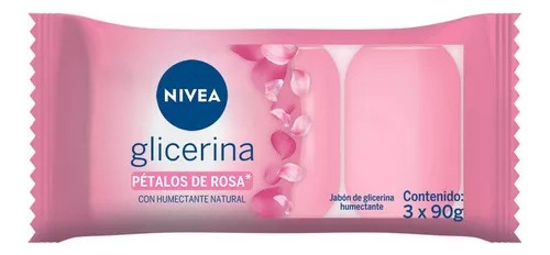 Jabon De Glicerina Petalos De Rosa Nivea Flow Pack 3 X 90 Gr