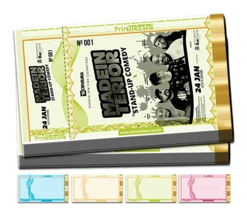 Imagem 3 de 5 de Ingresso De Segurança Personalizado Papel Moeda Pb 600 Un