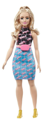 Barbie Muñeca Fashionistas Cuerpo Curvado Pelo Rubio Traje