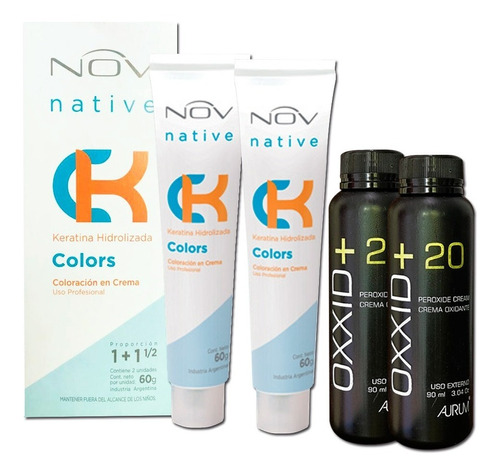 Tintura Nov Native Colors 120 Grs 2 Pomos 60 Grs + Oxidantes
