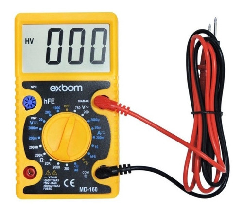 Multímetro Digital Profissional Com Cabo Teste Portátil