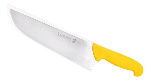 Cuchillo 3 Claveles # 1386 Polip. Amarillo 25 Cms Carnicero