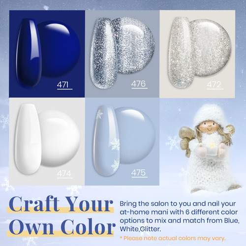 Set Esmalte De Uñas Manicura Invierno Navidad 2023 5 Pzas