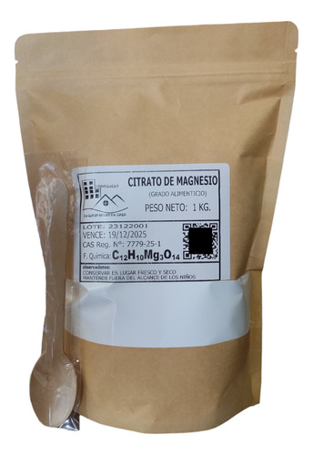 Citrato De Magnesio (grado Alimenticio)- 1 Kg