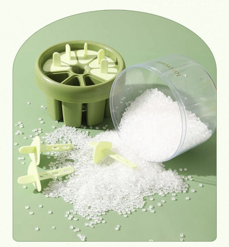 Molde De Silicona Para 8 Paletas De Hielo Herramienta Cocina Verde