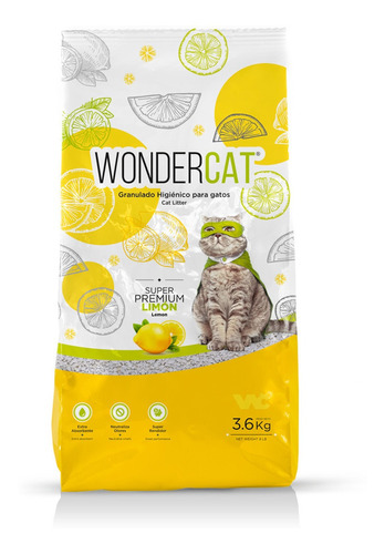 Piedras Sanitarias Wondercat Super Premium Limon 6 X 3,6 Kg